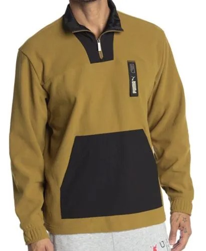 Куртка Puma NU-Tility мужская, маленький размер, флисовое активное пальто на молнии 1/4, зеленое #9031