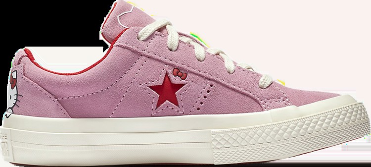 Кроссовки Converse Hello Kitty x One Star Suede Low Top GS Prism Pink, розовый