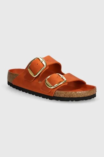 Тапочки Arizona из нубука с большой пряжкой Birkenstock, оранжевый