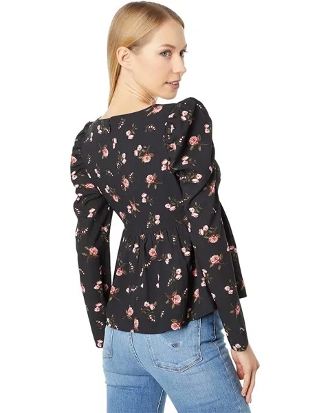 Топ 1.STATE Long Sleeve Squareneck Empire Top, цвет Romantic Blooms