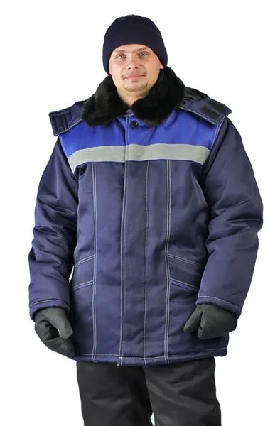 Куртка рабочая мужская Ursus УРАЛ темно-синий; васильковый 52-54 RU, 182-188 см