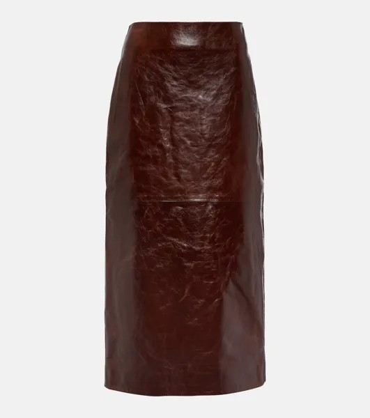 Кожаная юбка-карандаш jim Dodo Bar Or, коричневый