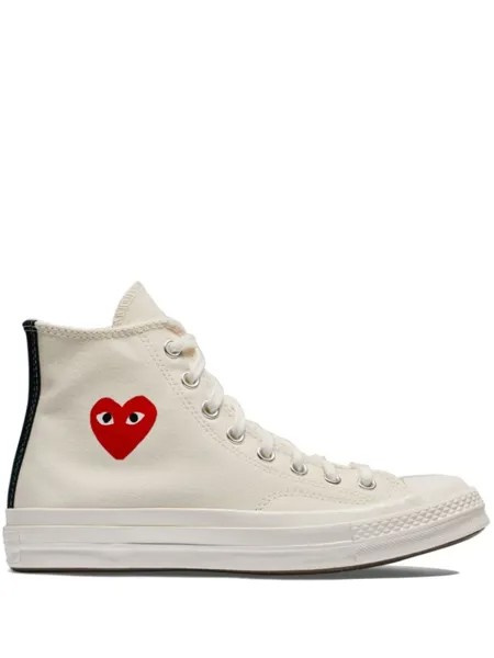 Comme Des Garçons Play x Converse высокие кеды Chuck '70 Small Red Heart, белый