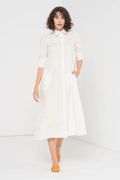 Платье-Рубашка с разрезами по бокам Sundek, белый