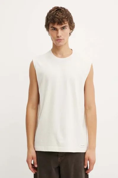 Хлопковая майка Abercrombie & Fitch, бежевый