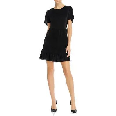 Женское черное плиссированное платье с оборками и расклешенным силуэтом цвета морской волны плюс 1X BHFO 3967