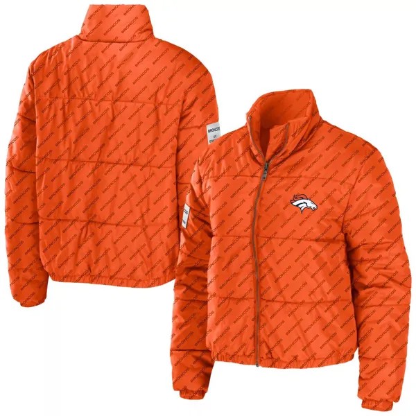Женская одежда от Erin Andrews Оранжевая куртка-пуховик на молнии Denver Broncos
