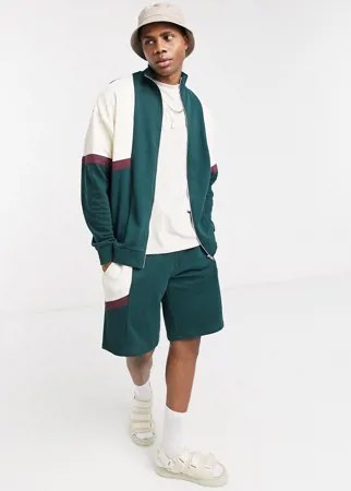 Трикотажная oversized-куртка в стиле колор блок от комплекта ASOS DESIGN-Зеленый цвет