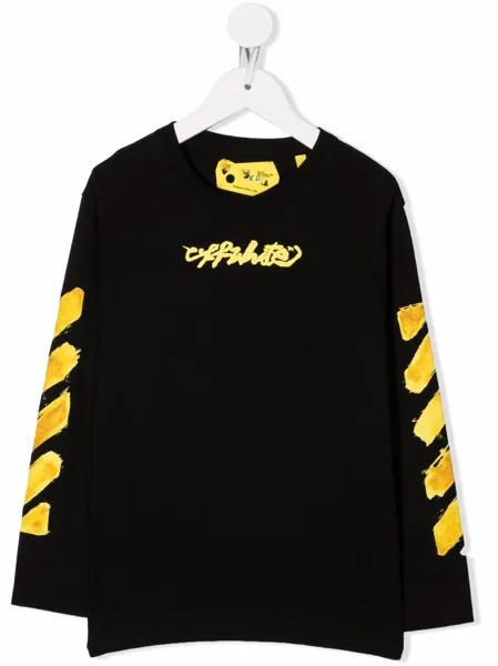 Off-White Kids футболка с логотипом