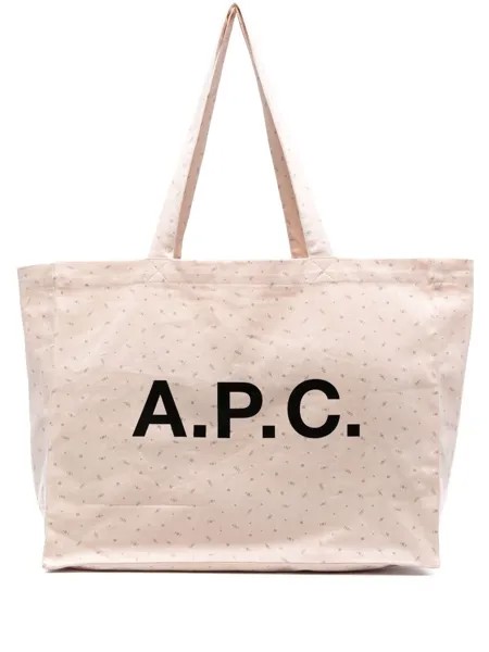 A.P.C. сумка-тоут из канваса с логотипом