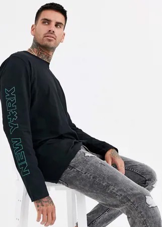 Черный лонгслив New Look