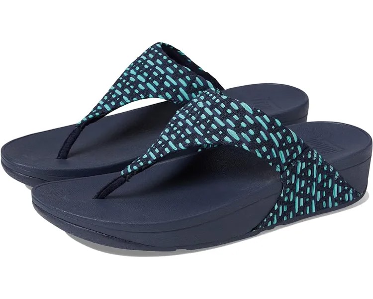 Сандалии FitFlop Lulu Geo-Webbing Toe Post Sandals, цвет Midnight Navy Mix