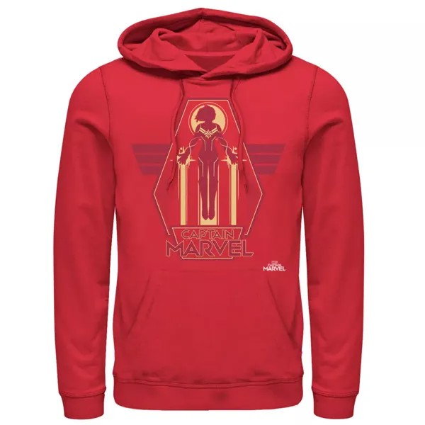 Мужской пуловер с капюшоном Marvel Captain Marvel красный желтый Flight Powers