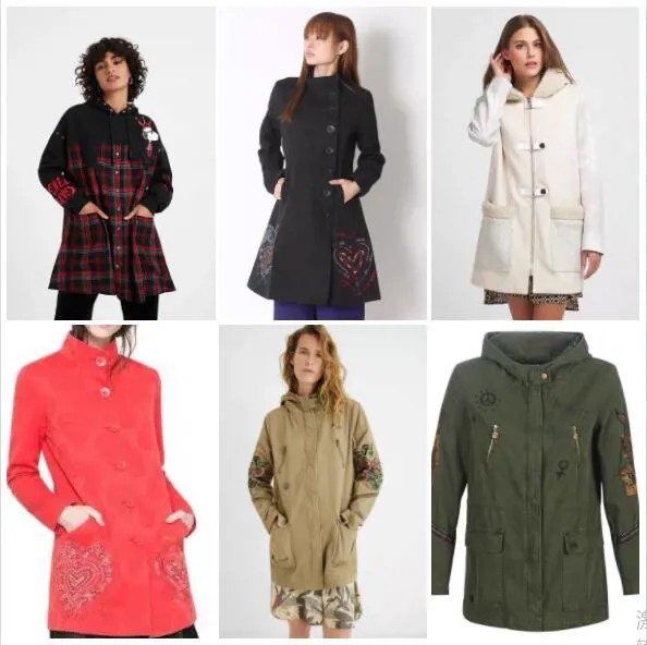 Новинка, международная торговля, испанское пальто desigual, Женская ветровка, длинная свободная винтажная куртка с вышивкой и принтом