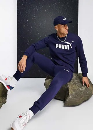 Темно-синие узкие джоггеры Puma Essential 85175306-Темно-синий