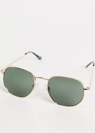 Фактурные солнцезащитные очки в золотистой оправе Selected Homme-Золотистый
