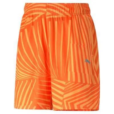 Мужские баскетбольные шорты с принтом Puma Baseline оранжевые повседневные спортивные штаны 5386