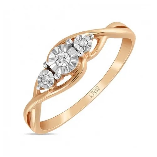 Золотое кольцо с бриллиантами R01-D-R301369DIA, размер 16, мм