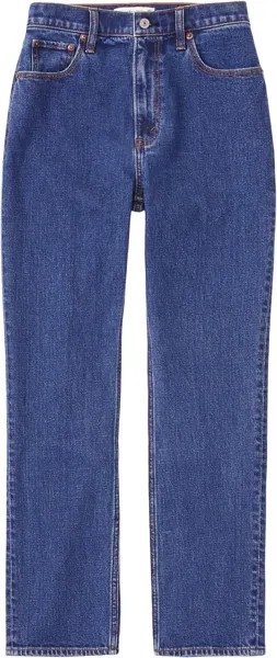 Джинсы Curve Love Ultra High-Rise Ankle Straight Jeans Abercrombie & Fitch, цвет Dark