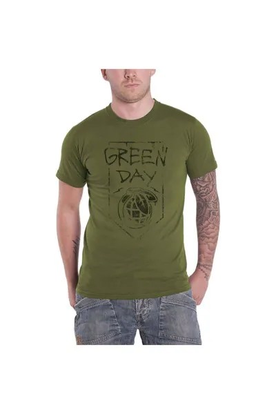 Футболка с гранатой Green Day, зеленый