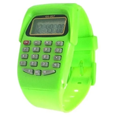 Наручные часы СмеХторг, кварцевые, корпус пластик, подсветка дисплея, зеленый