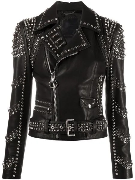 Philipp Plein байкерская куртка с металлическим декором