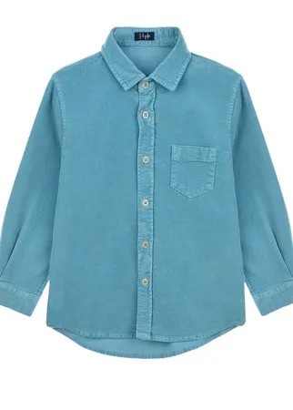 Голубая рубашка из вельвета IL Gufo детская