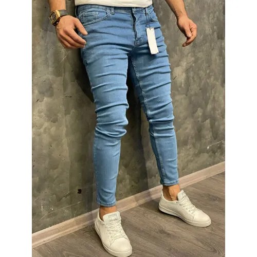 Джинсы , размер 2XL, голубой