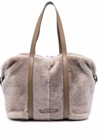 Brunello Cucinelli сумка-тоут с мехом