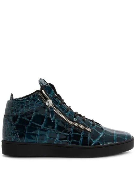 Giuseppe Zanotti кеды Frankie с тиснением под крокодила, синий