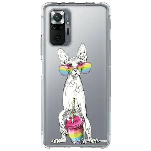 Силиконовый чехол-накладка с рисунком Злая пантера для Xiaomi Redmi Note 10 Pro, Anycase PR0000171