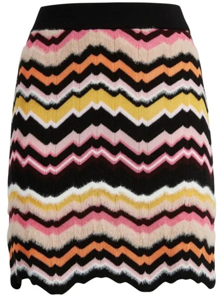 Missoni мини-юбка с зигзагообразным греческим мотивом, черный