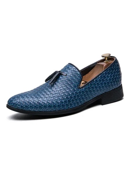 Milanoo Men's Woven Slip On Dress Loafers