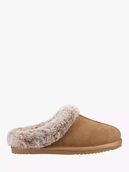 Тапочки Hush Puppies Amara Suede Faux Fur Lined, цвет tan