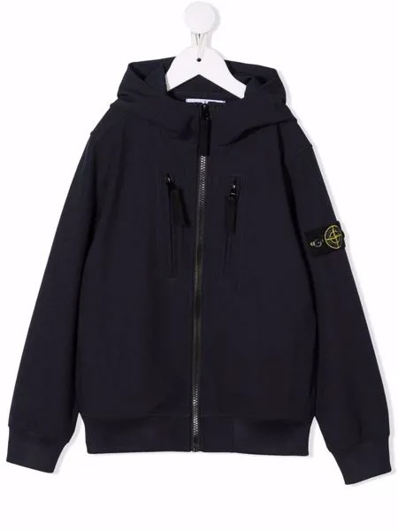 Stone Island Junior куртка на молнии с капюшоном