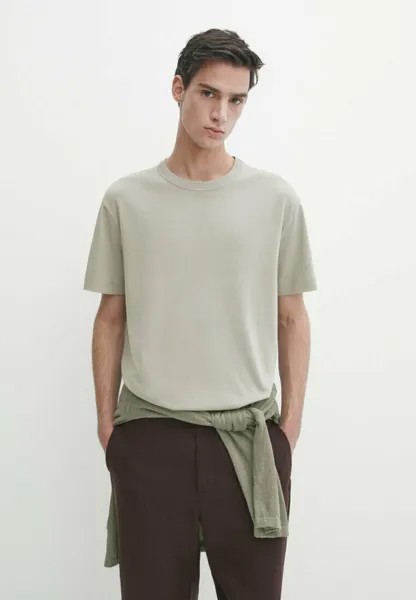 Базовая футболка SHORT SLEEVE Massimo Dutti, серый