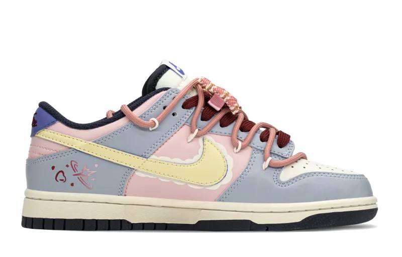 Кроссовки Nike Dunk Skateboarding Shoes Women's Low-top Yellow/blue/pink, желтый