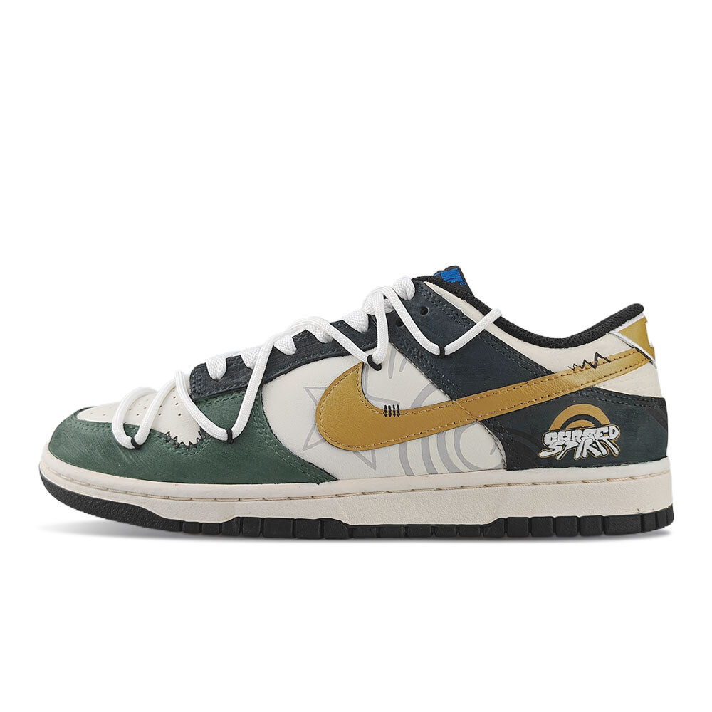 Кроссовки Nike Dunk Skateboarding Shoes Unisex Low-top White/green, хаки
