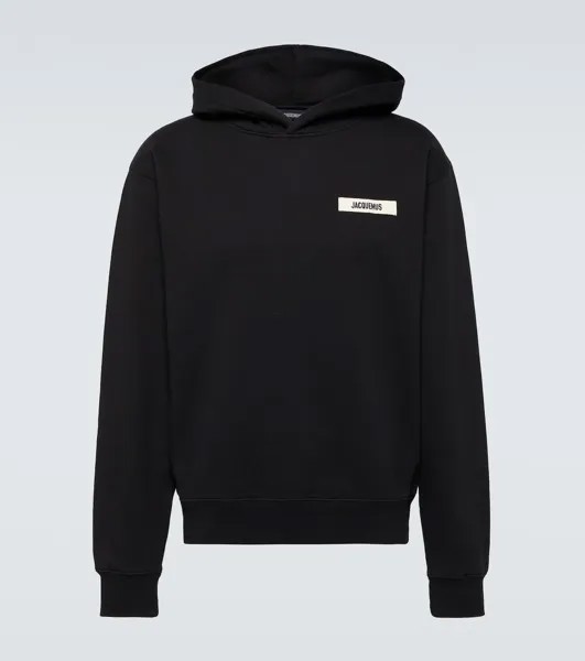 Le hoodie худи из зернистого хлопка Jacquemus, черный