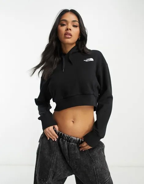 Черная укороченная флисовая худи The North Face Trend