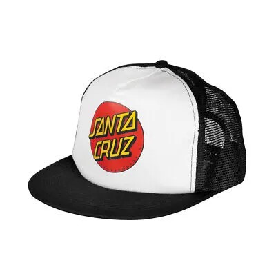 Кепка Santa Cruz Classic Dot Trucker Snapback (черная/белая) 5-панельная скейт-кепка