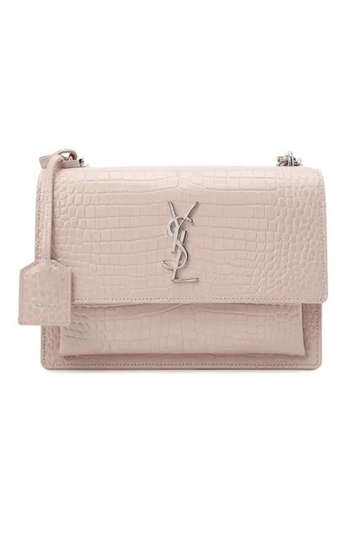Сумка Sunset medium с тиснением под крокодила Saint Laurent