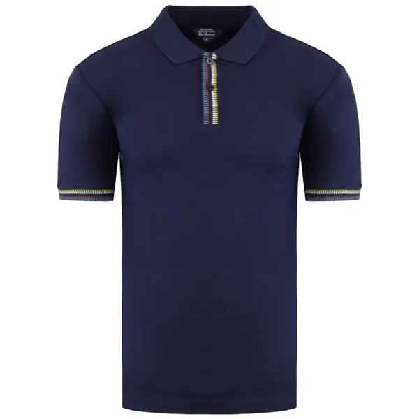 Мужская темно-синяя рубашка-поло Placket Interest Ben Sherman, синий