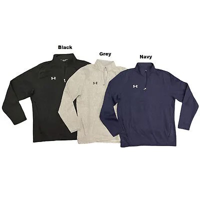 Under Armour Mens UA Hustle 1/4 Zip Long Sleeve Fleece Pullover Mesh Detail