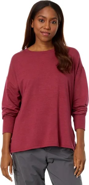 Пуловер SoftFlex с круглым вырезом и рукавами «летучая мышь» L.L.Bean, цвет Red Wine Heather