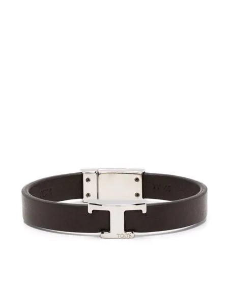 Tod's logo-plaque leather bracelet