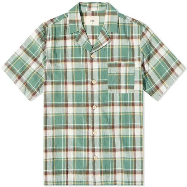 Рубашка Folk Madras Check Vacation, зеленый