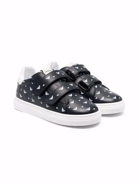 Emporio Armani Kids кеды на липучках с логотипом