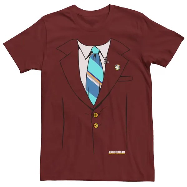 Мужской пиджак-футболка Anchorman Ron бордового цвета Licensed Character