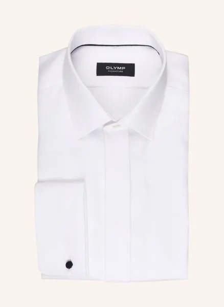 Рубашка-смокинг индивидуального кроя с отложными манжетами Olymp Signature, белый